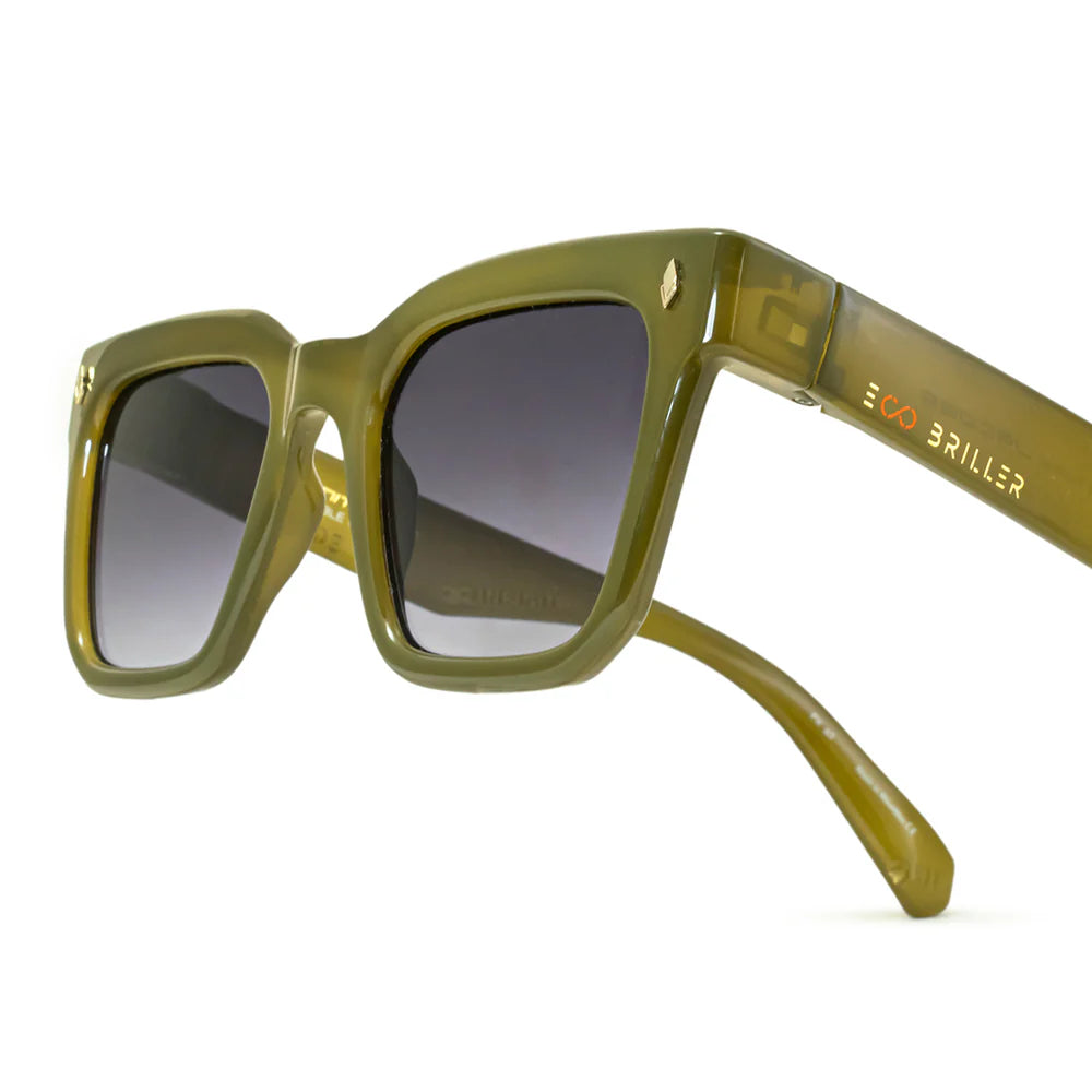 Lentes de Sol - Jacobs Eco Briller - Milky Brown - Lente verde degradado
