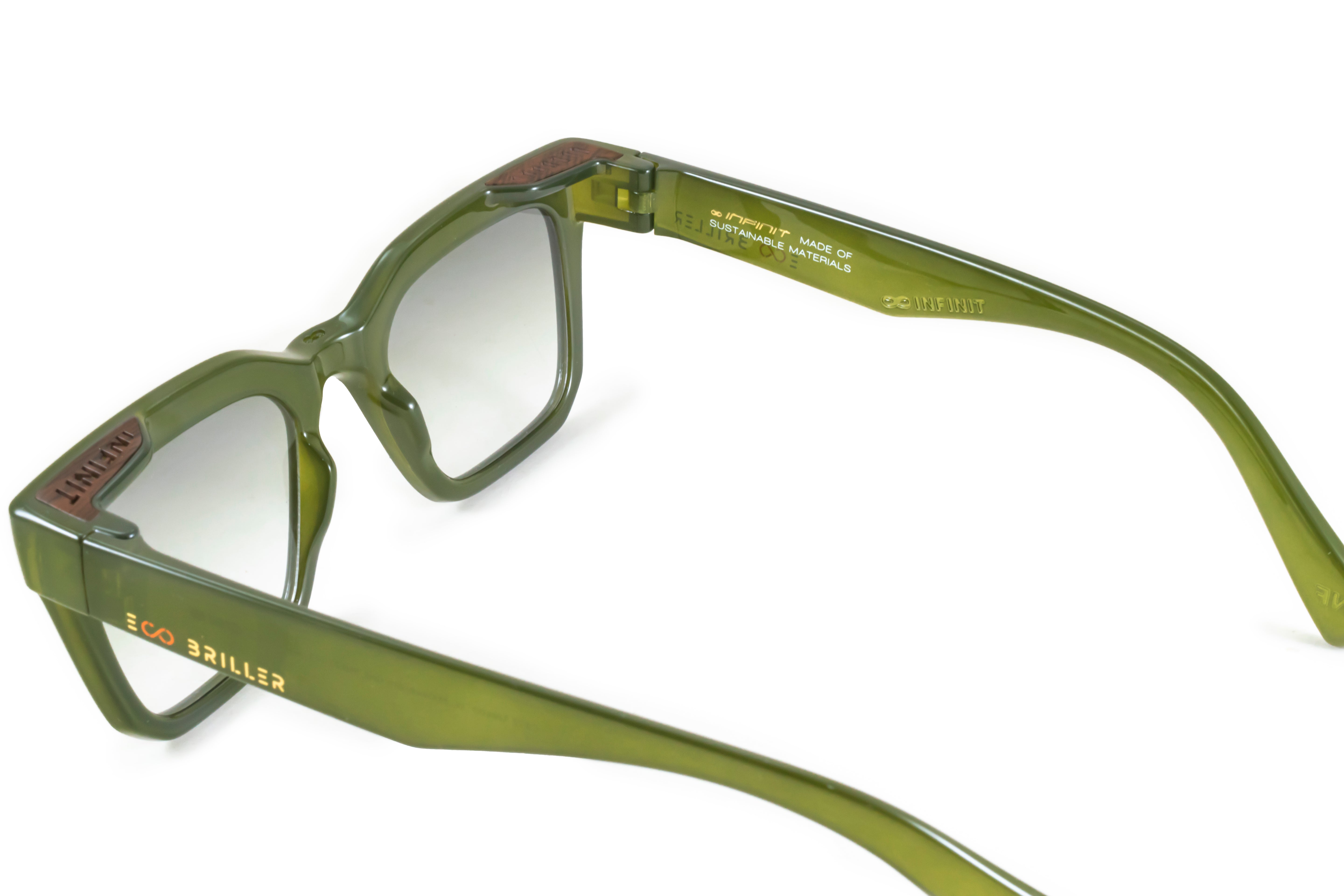 Lentes de Sol - Jacobs Eco Briller - Olive - Lente verde degradado