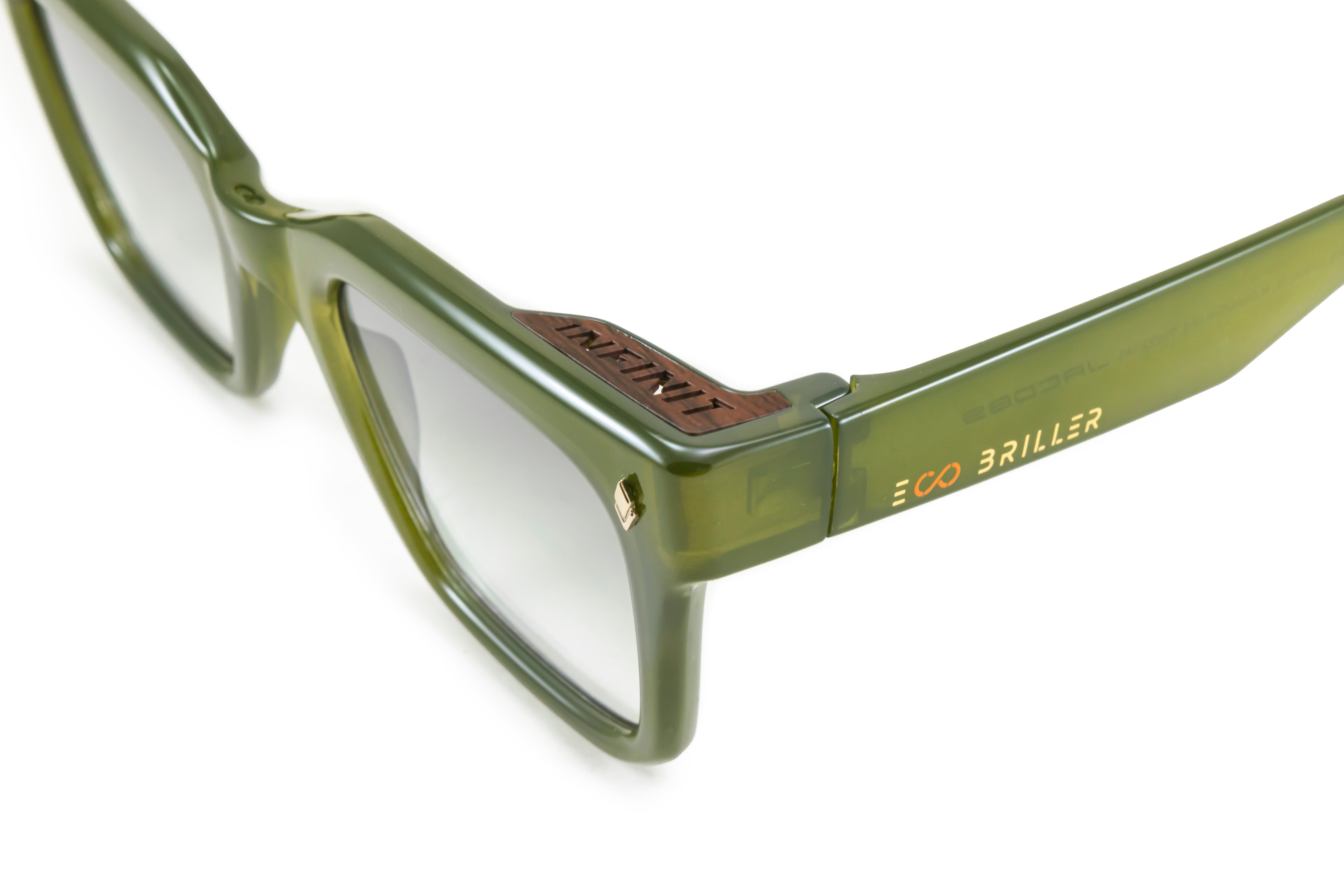 Lentes de Sol - Jacobs Eco Briller - Olive - Lente verde degradado