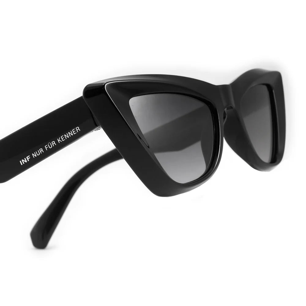 Lentes de Sol - Linz - Black Shiny - Lente gris degradado