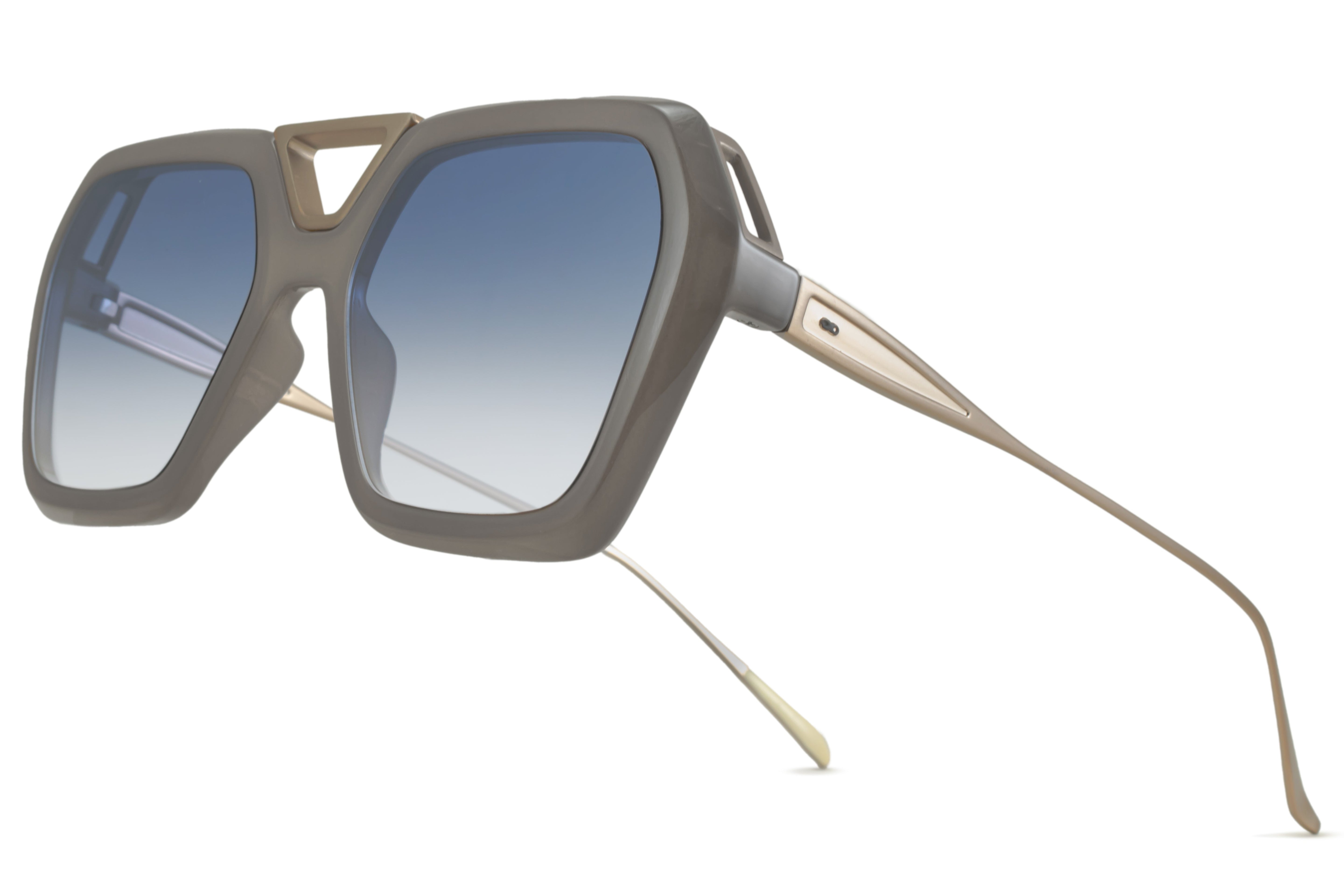 Lentes de Sol - London - Milky Brown - Lente Azul Degrade