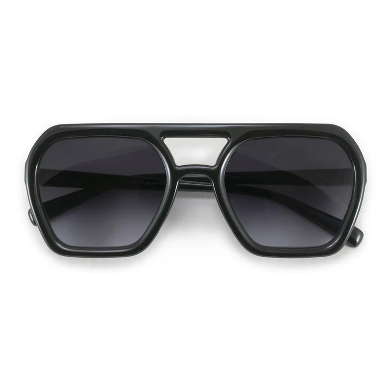 Lentes de Sol - Lyon - Black Shiny - Lente gris degradado