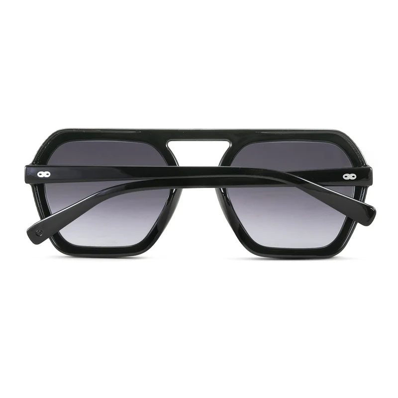 Lentes de Sol - Lyon - Black Shiny - Lente gris degradado