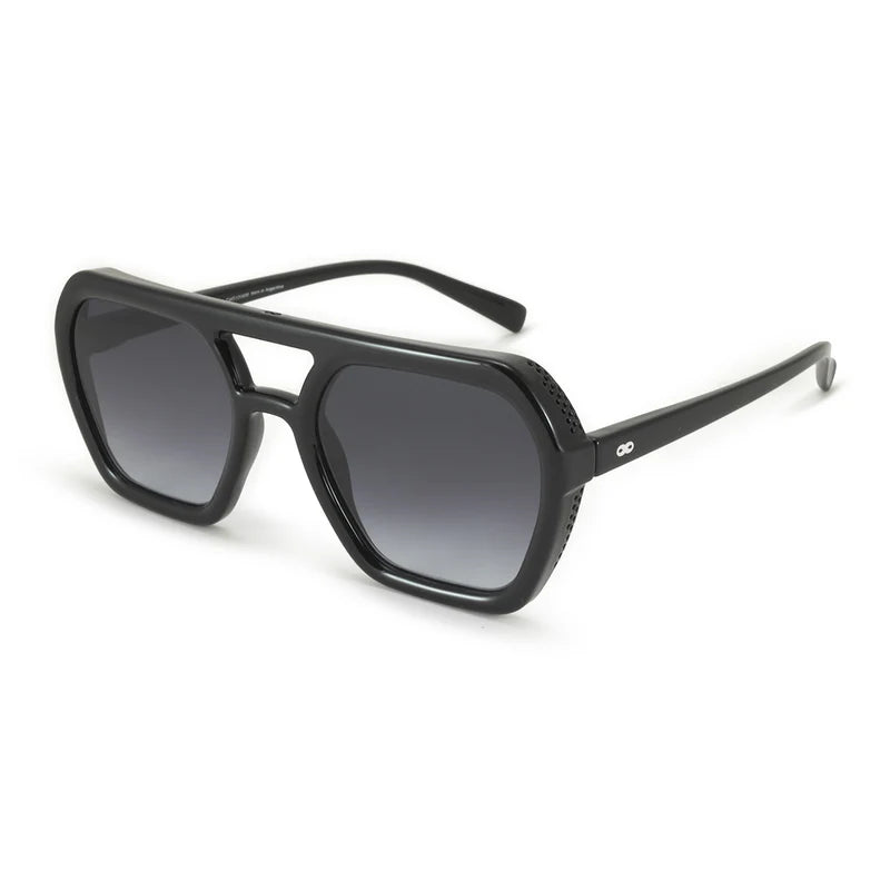 Lentes de Sol - Lyon - Black Shiny - Lente gris degradado