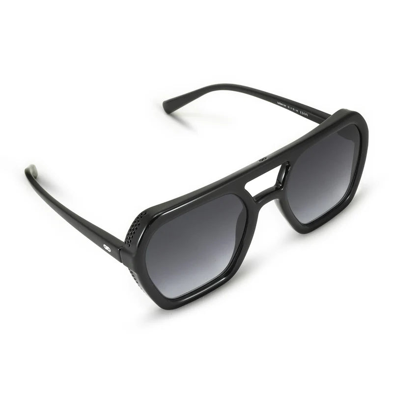 Lentes de Sol - Lyon - Black Shiny - Lente gris degradado