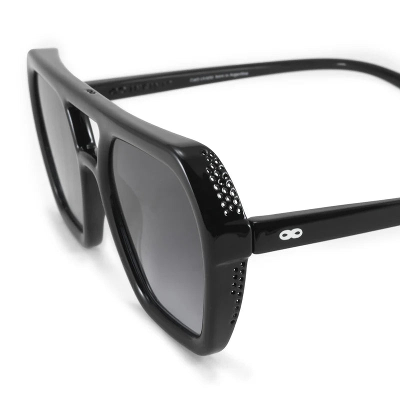 Lentes de Sol - Lyon - Black Shiny - Lente gris degradado