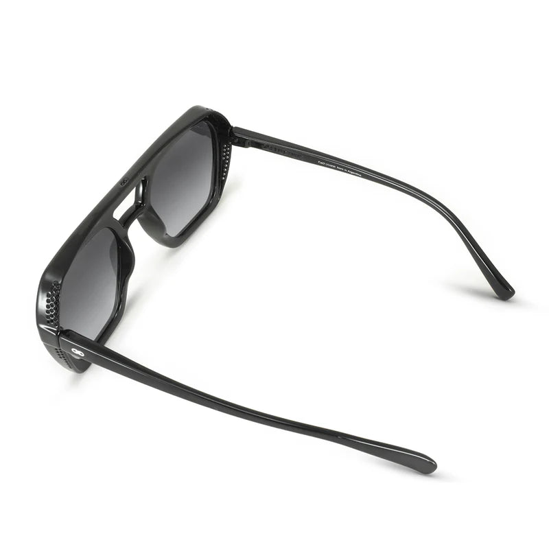 Lentes de Sol - Lyon - Black Shiny - Lente gris degradado