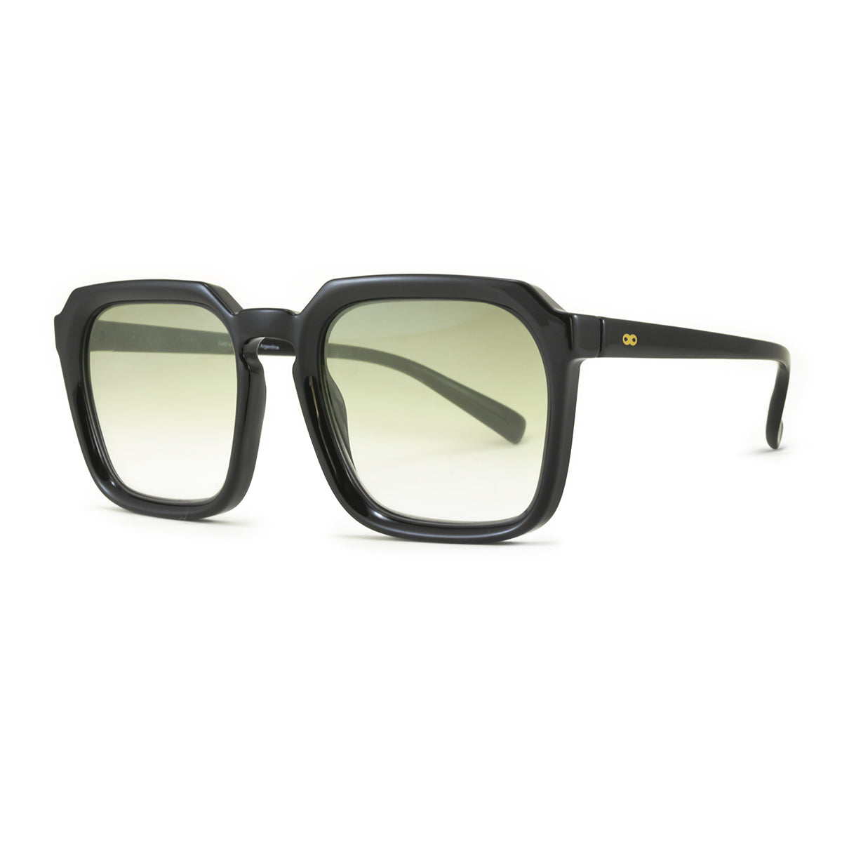 Lentes de Sol - Monaco - Black Shiny - Lente degradada verde oliva