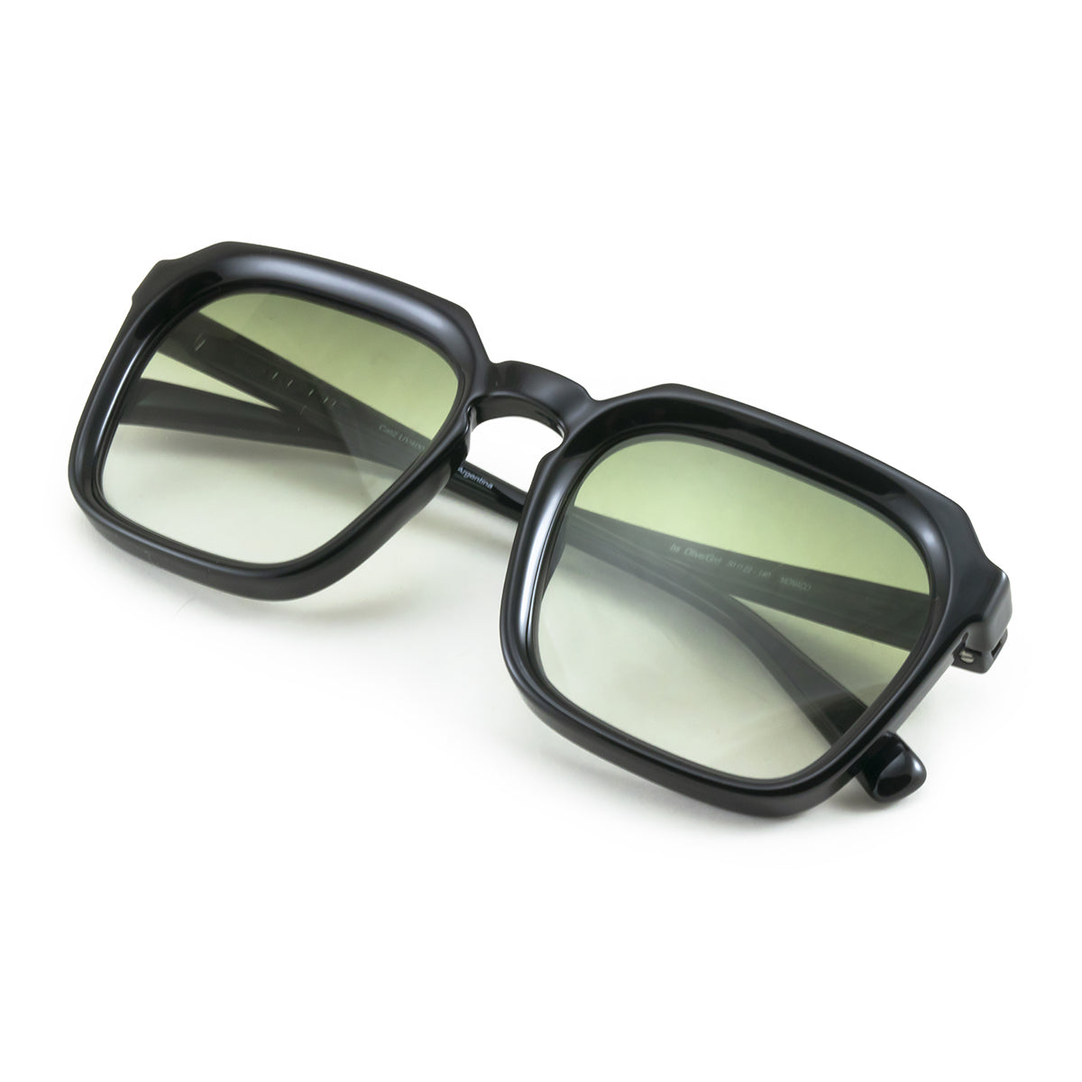 Lentes de Sol - Monaco - Black Shiny - Lente degradada verde oliva