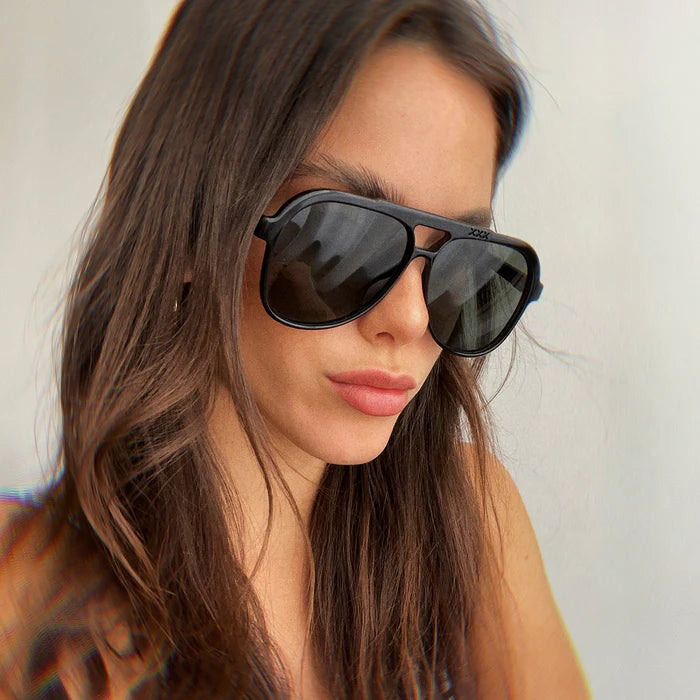 Lentes de Sol - Triple XXX - Black Shiny - Lente polarizada gris