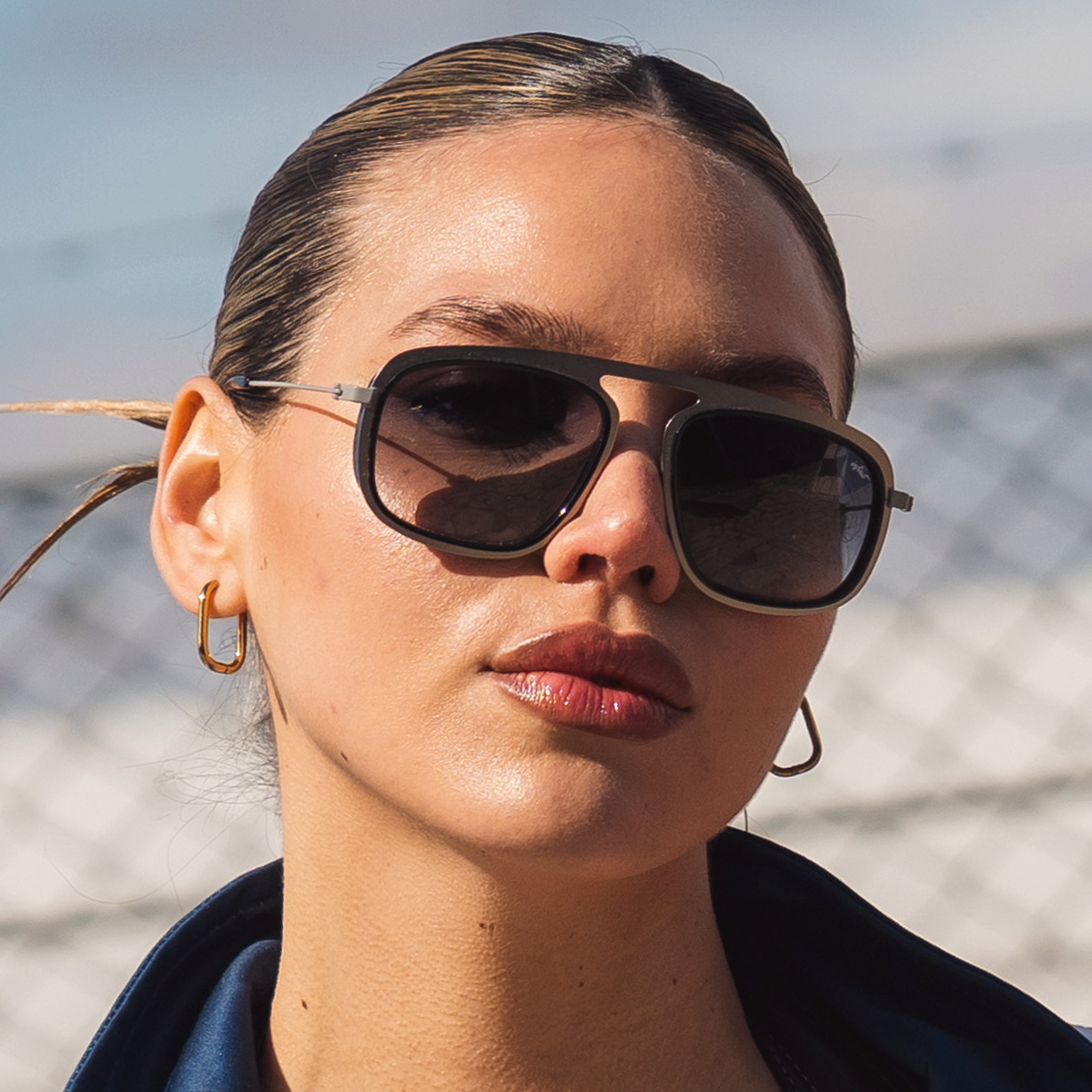 Lentes de Sol - IMOLA - Negro Brillo - lente gris degrade