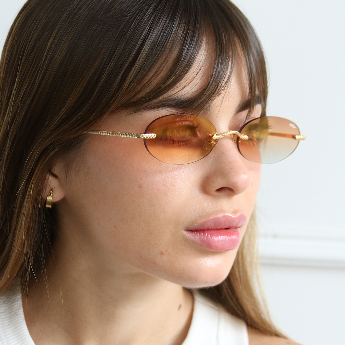 Lentes de sol - Aero Quo - Dorado - Lente Suave Espejada Naranja