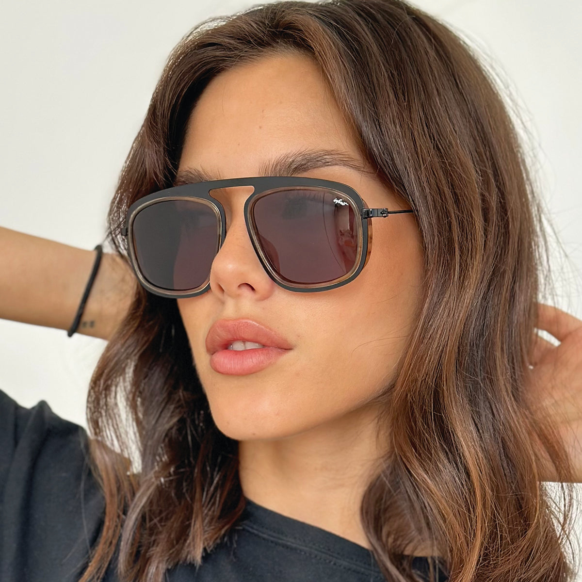 Lentes de Sol - Imola - Serie Luxury - Negro Mate - Lente gris