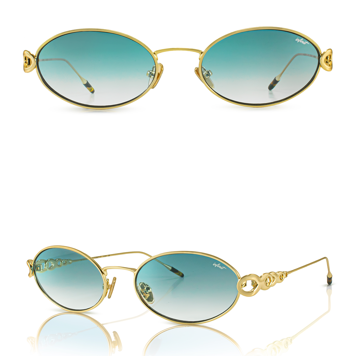 Lentes de Sol - Namib Dorado Lente Celeste Degrade