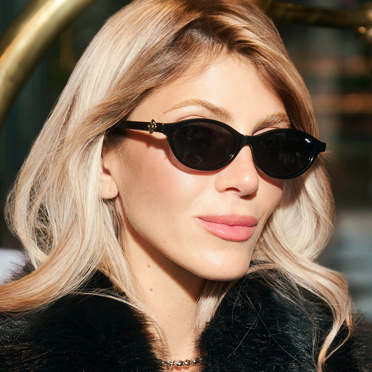 Lentes de Sol - Naomi Negro Brillo Lente Gris