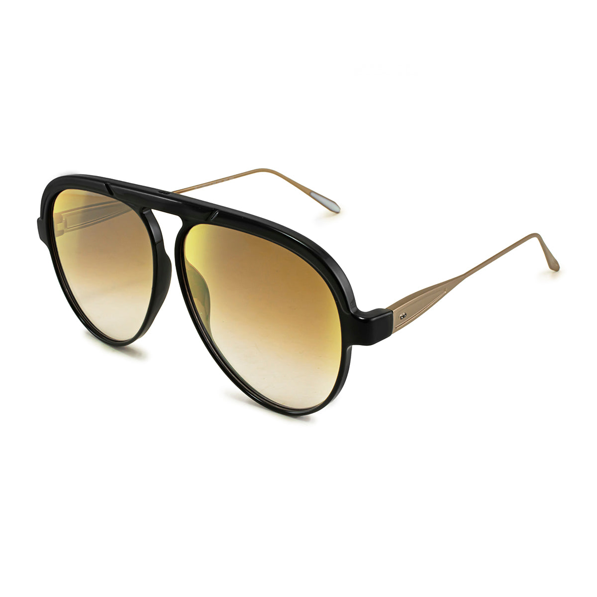 Lentes de Sol - Paris - Metal Black Shiny - Lente marrón dorado
