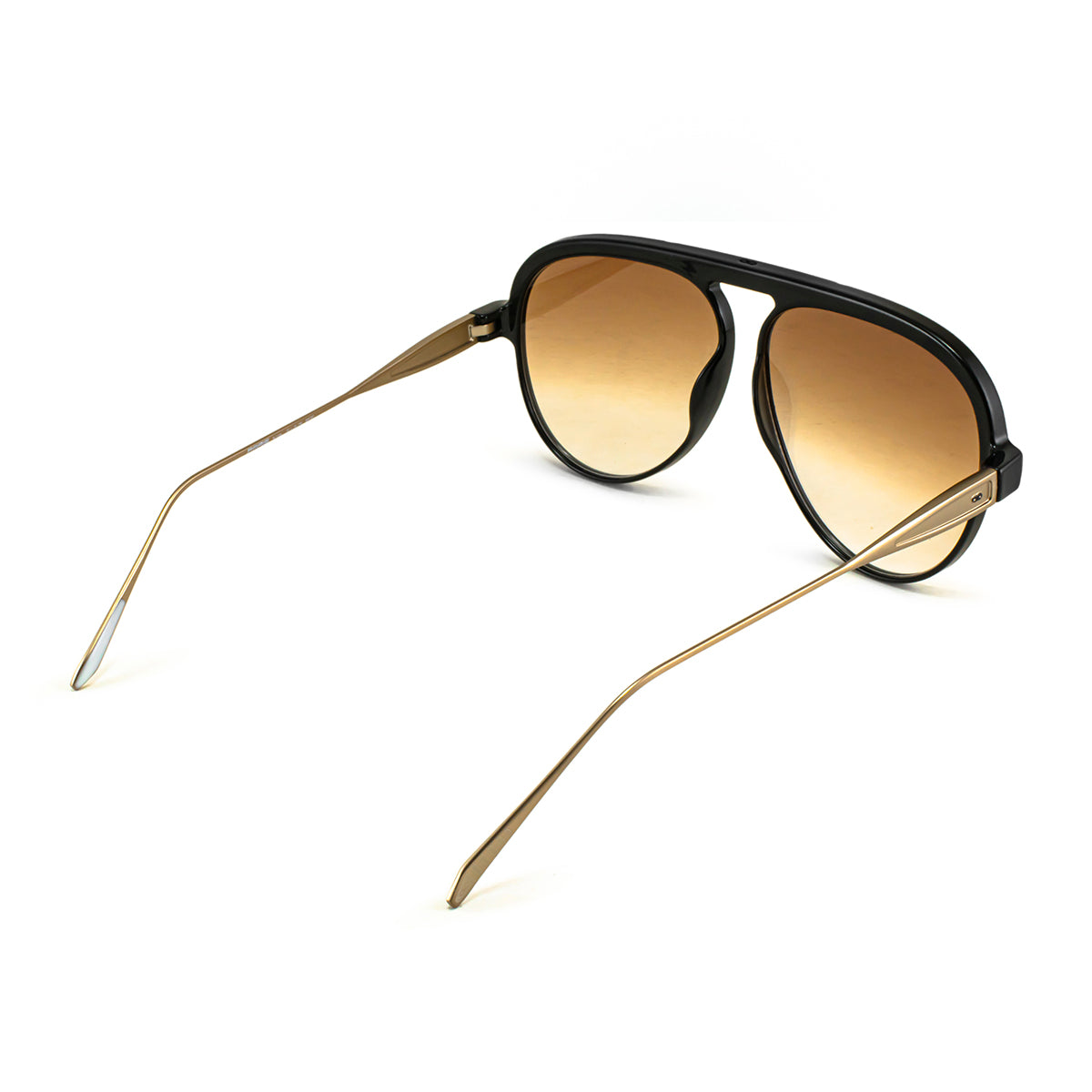 Lentes de Sol - Paris - Metal Black Shiny - Lente marrón dorado