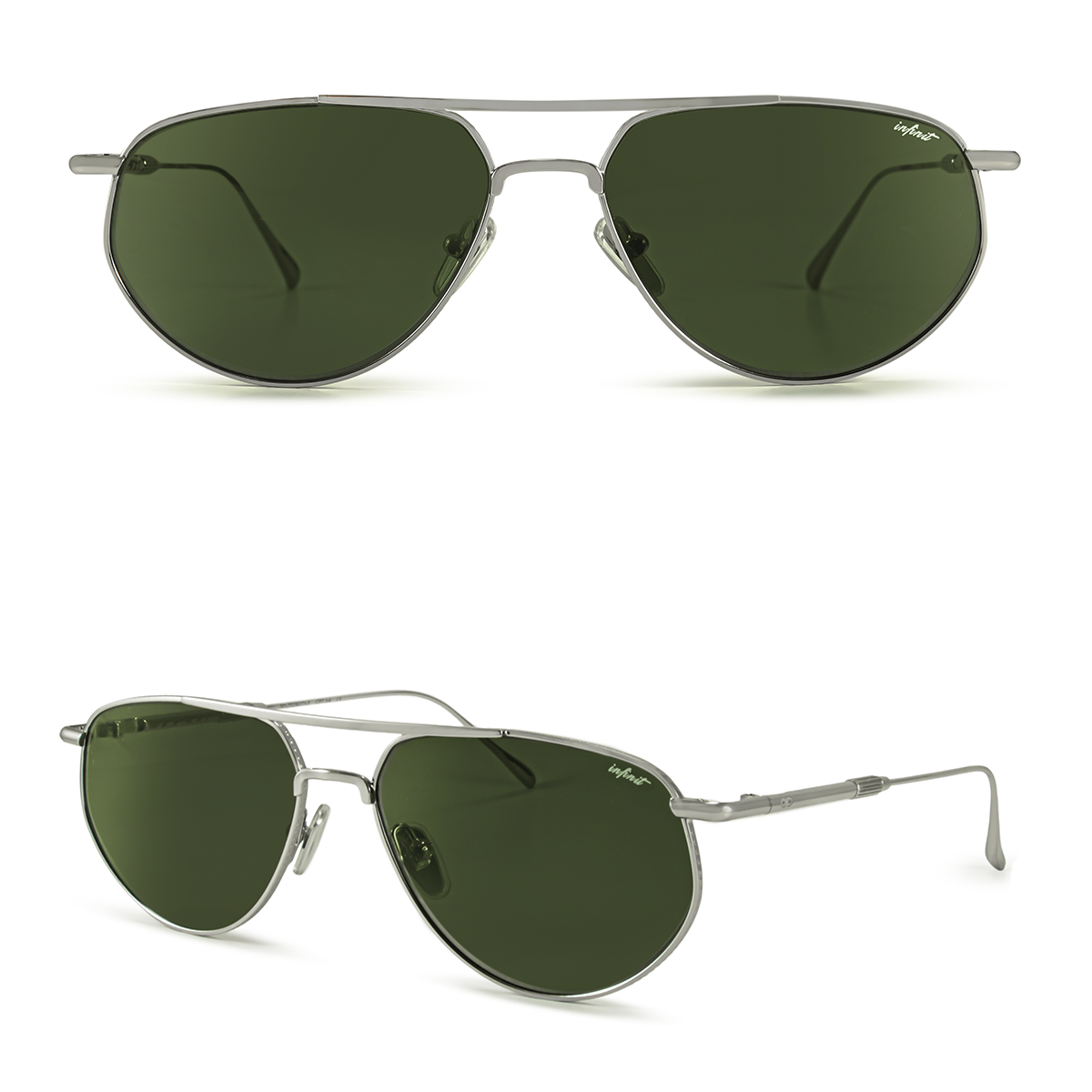 Lentes de sol - Petra - Plateado - Lente Verde