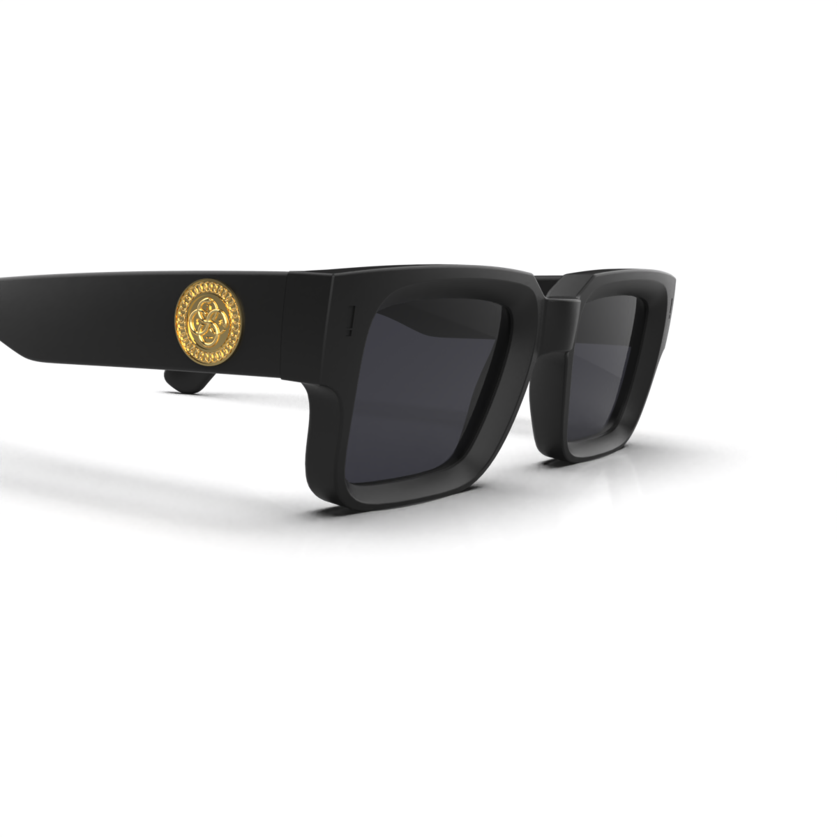 Lentes de Sol - Infinit Luxury Series - Exclamation - Negro Mate - Lente Gris Uroboro Metal
