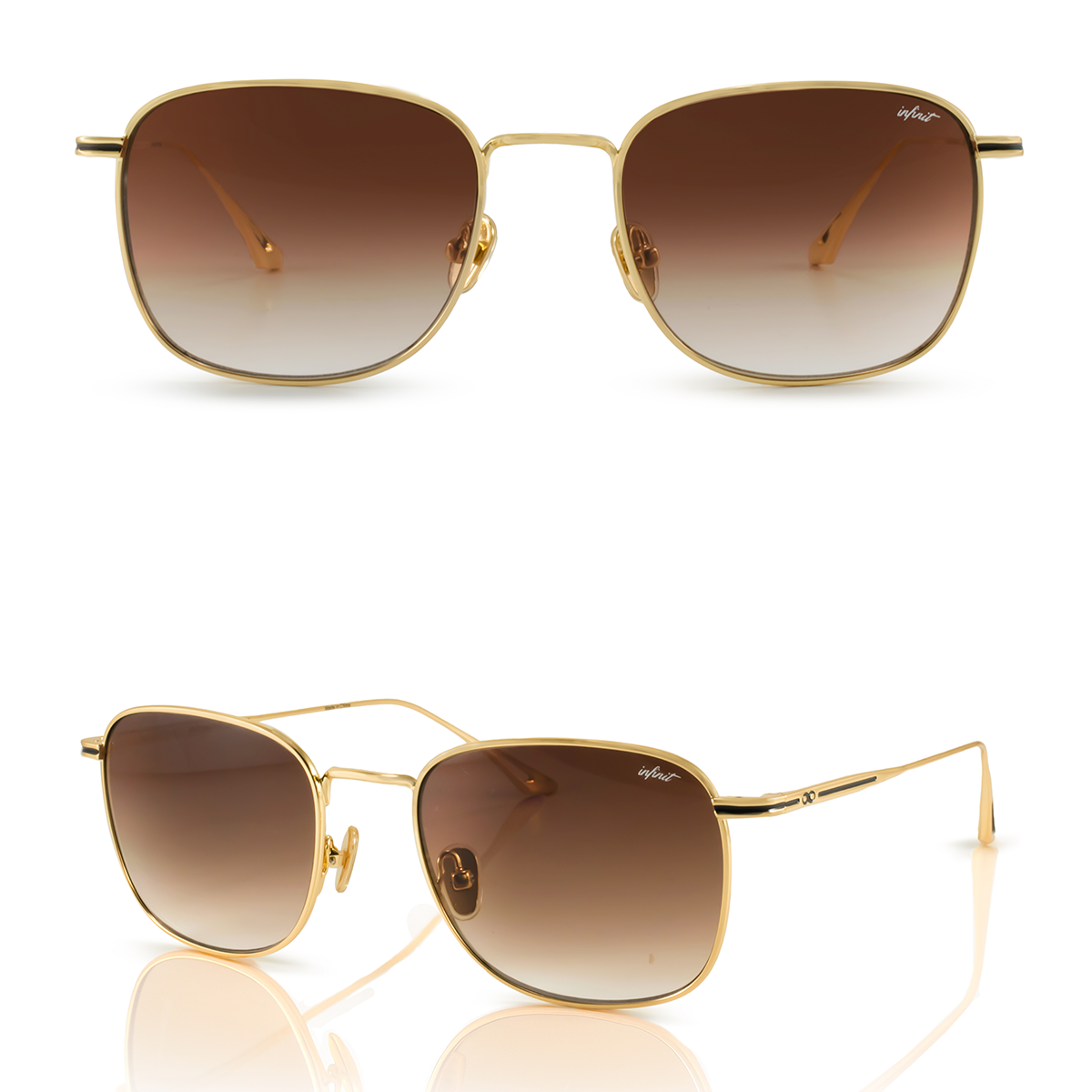 Lentes de Sol - Secchia Dorado Lente Marron Degrade