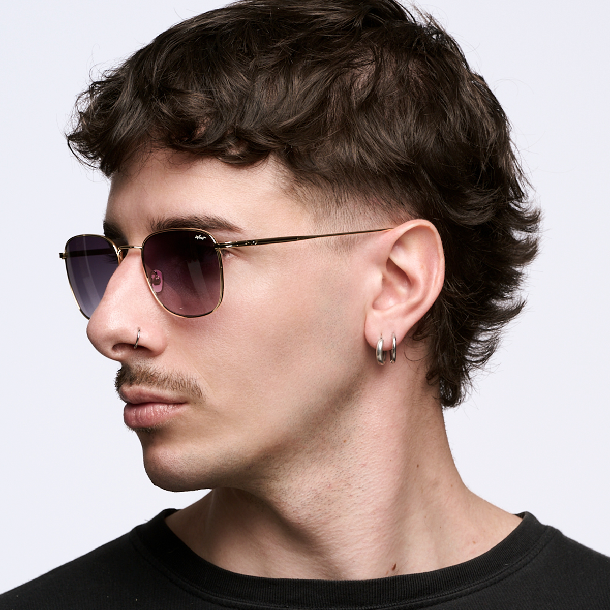 Lentes de Sol - Secchia Dorado Lente Gris Degrade