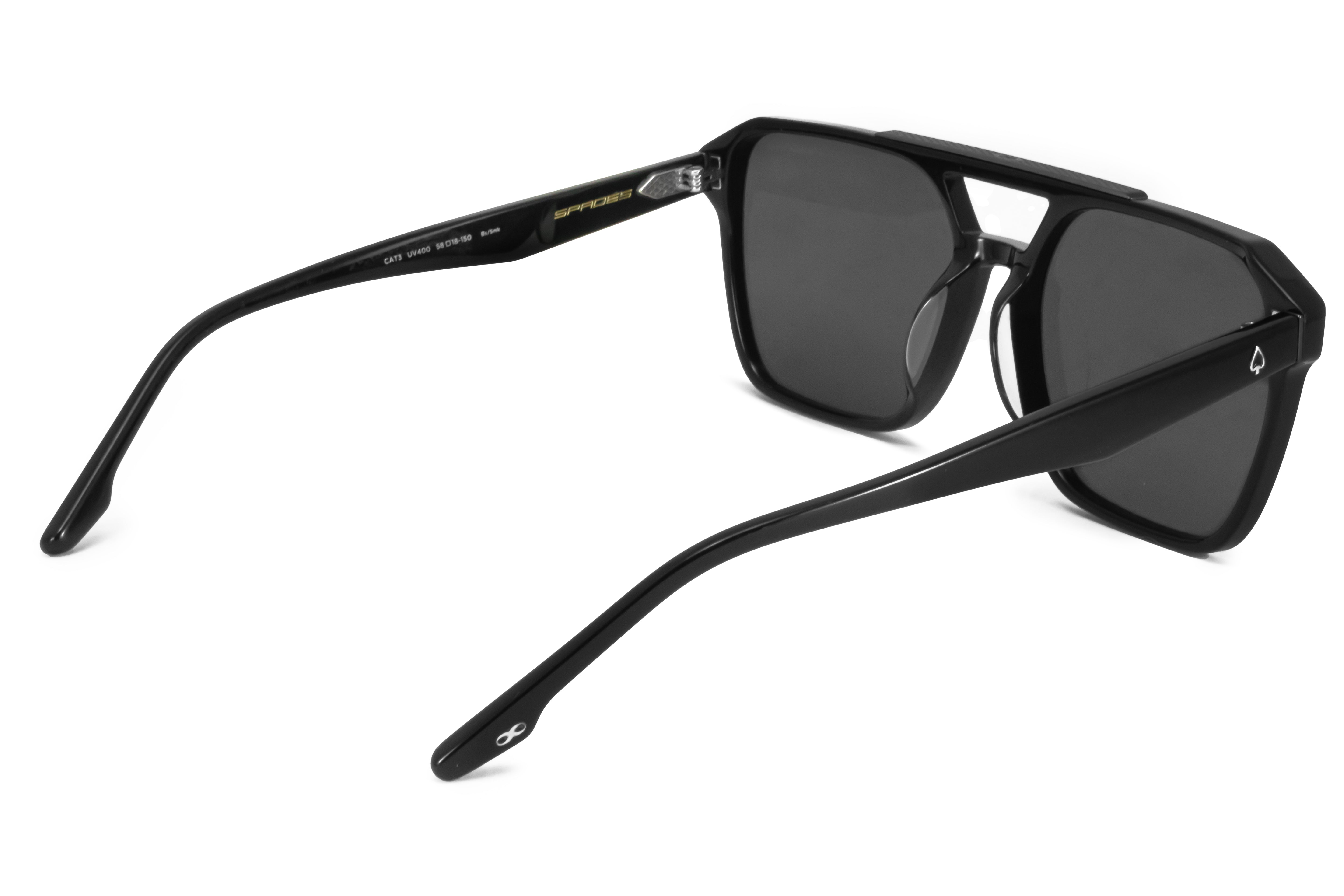 Lentes de Sol - Spades Premium LĂșdica Series - Black Shiny - Lente gris