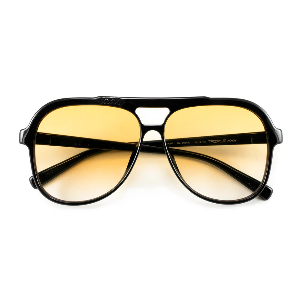 Lentes de Sol - Triple XXX - Black Shiny - Lente amarilla