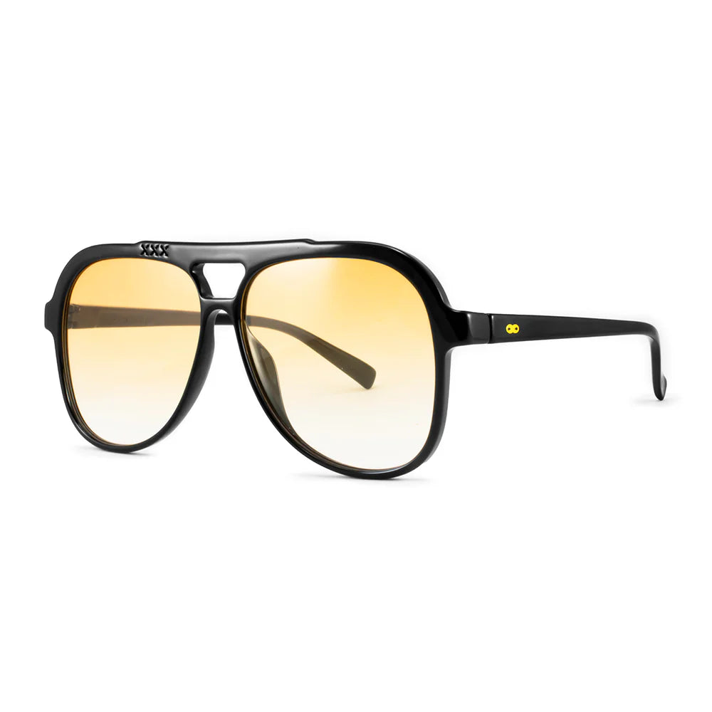 Lentes de Sol - Triple XXX - Black Shiny - Lente amarilla