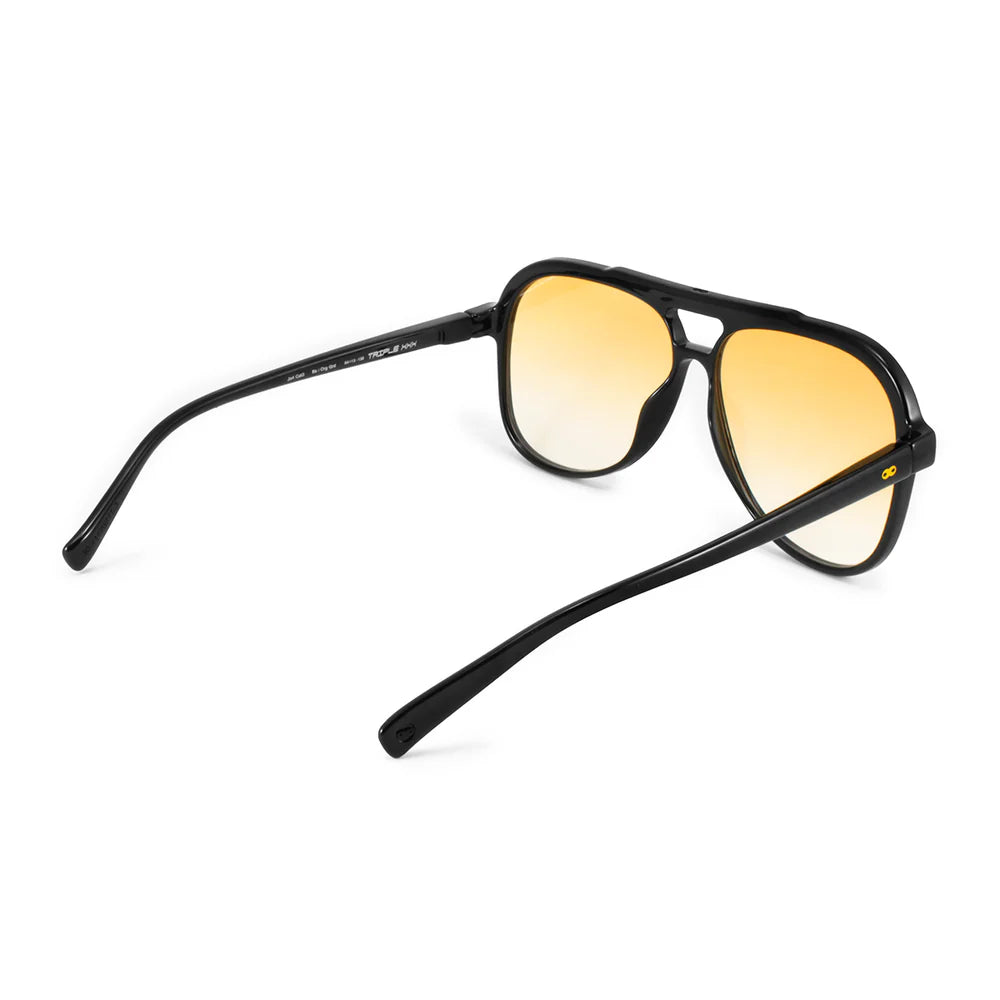 Lentes de Sol - Triple XXX - Black Shiny - Lente amarilla