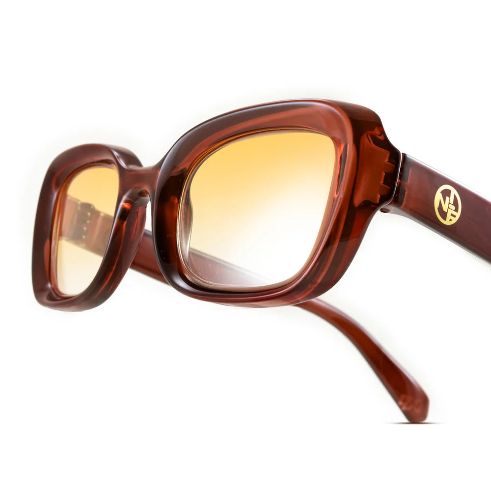 Lentes de Sol - Turin - Chocolate - Lente Degradada Naranja