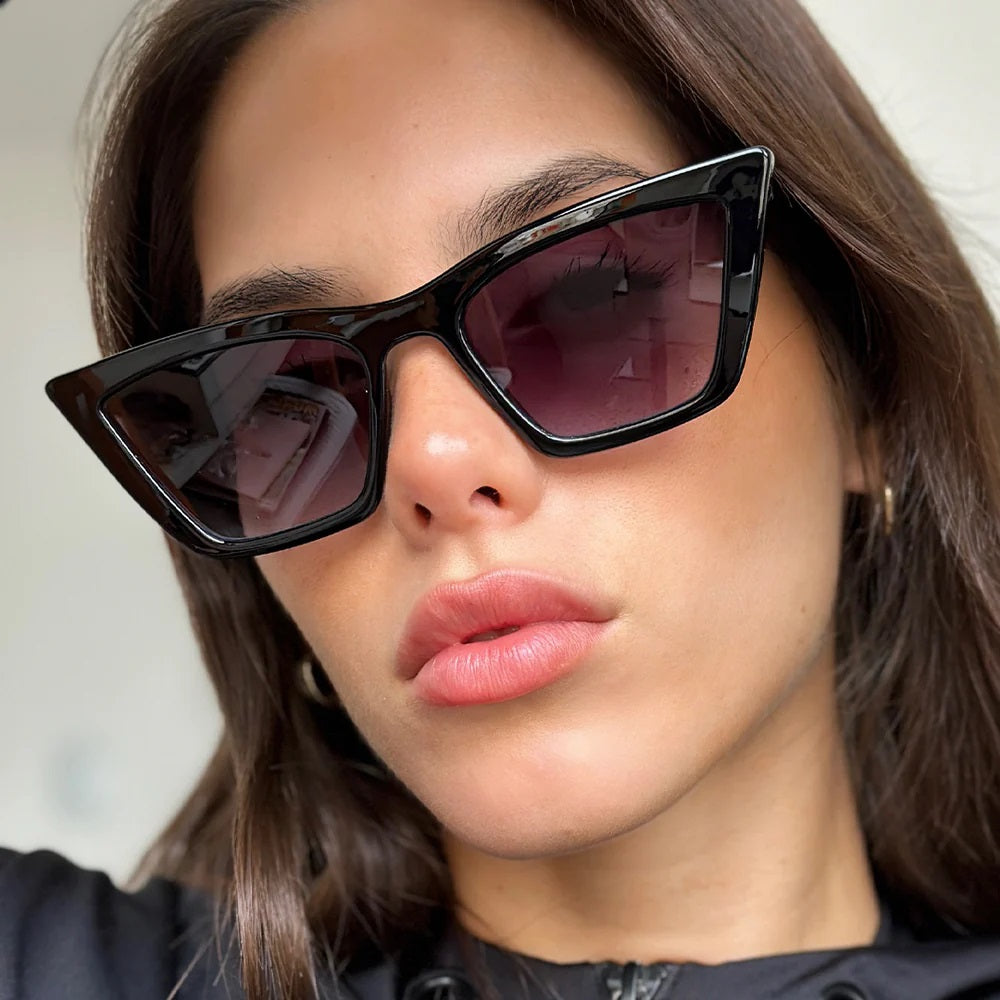 Lentes de Sol - Frida - Black Shiny - Lente gris degradado