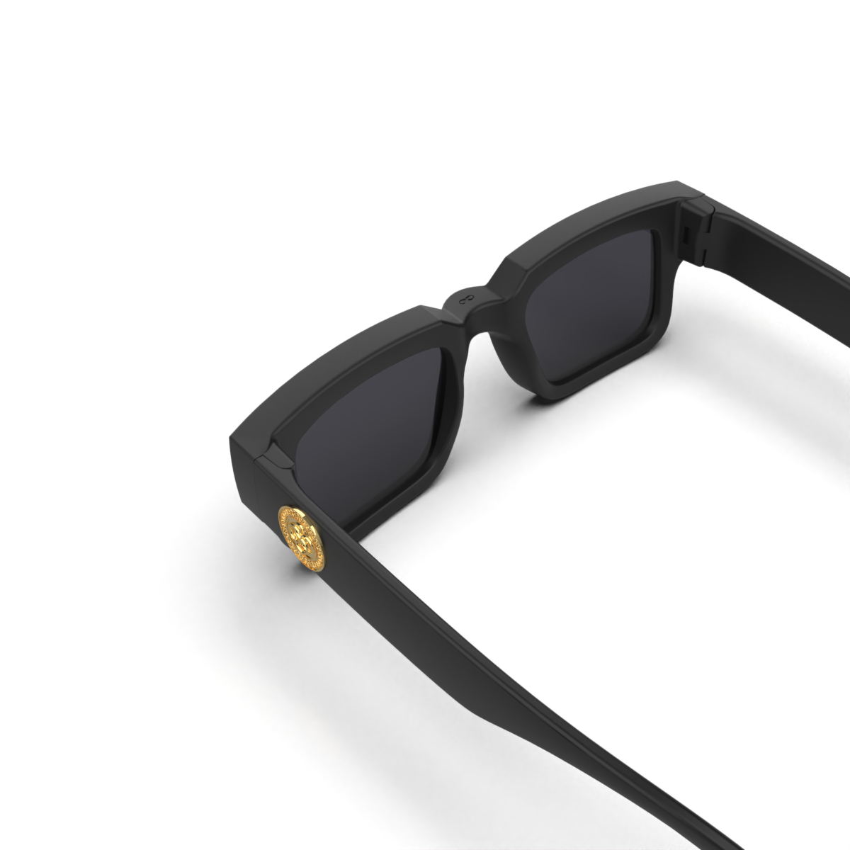 Lentes de Sol - Infinit Luxury Series - Exclamation - Negro Mate - Lente Gris Uroboro Metal