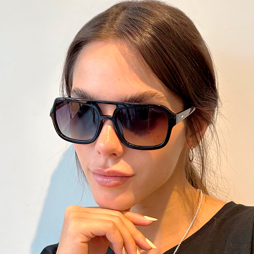 Lentes de Sol - Corsa - Negro Brillo - Lente polarizada gris degrade