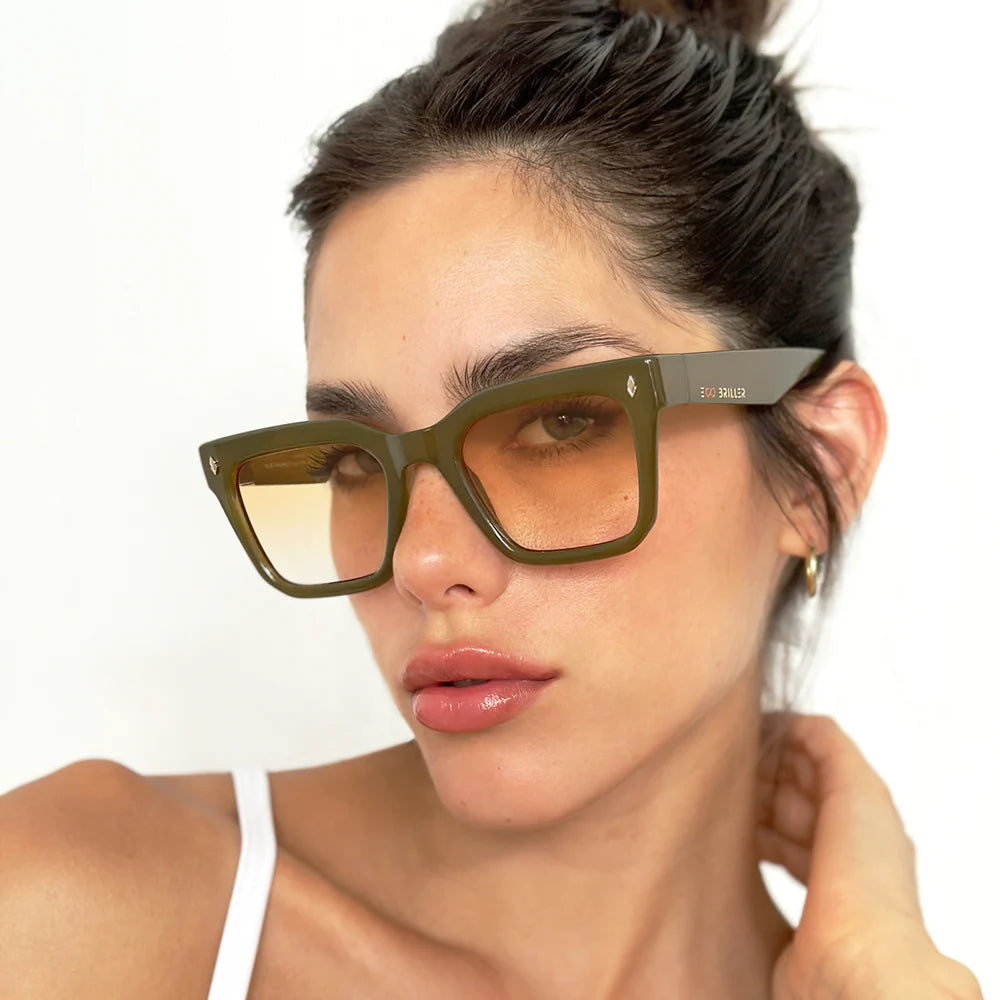 Lentes de Sol - Jacobs Eco Briller - Milky Marrón - Lente Degradado Naranja