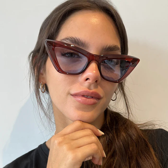 Lentes de Sol - Linz - Chocolate - Lentes Retro Azules