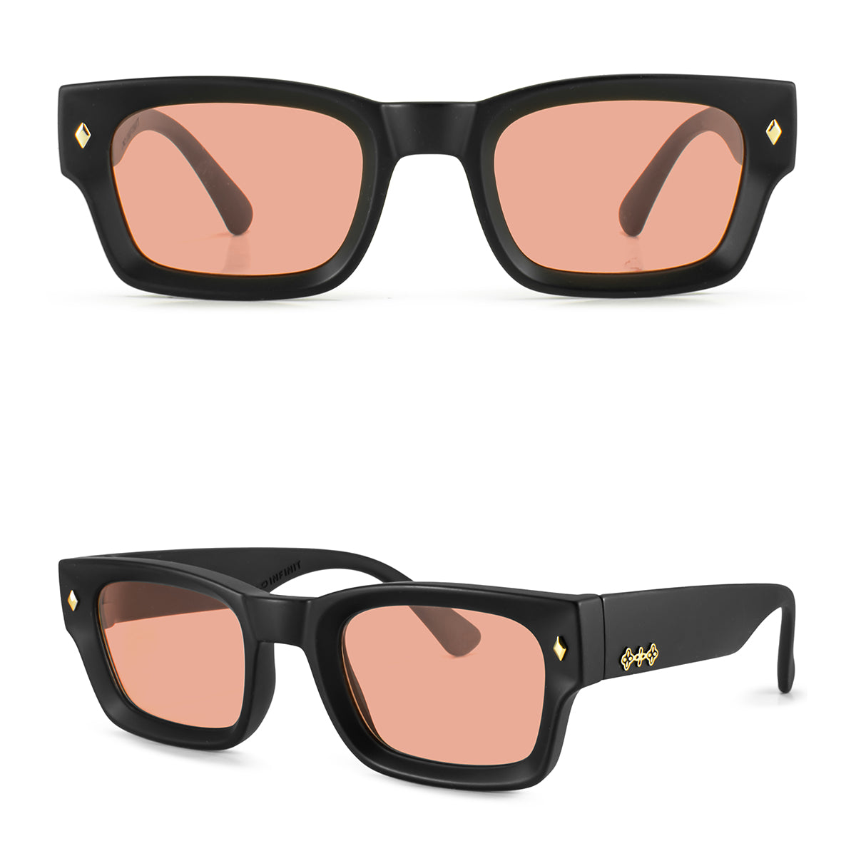 Lentes de Sol - Admiration Negro Mate Lente Coral
