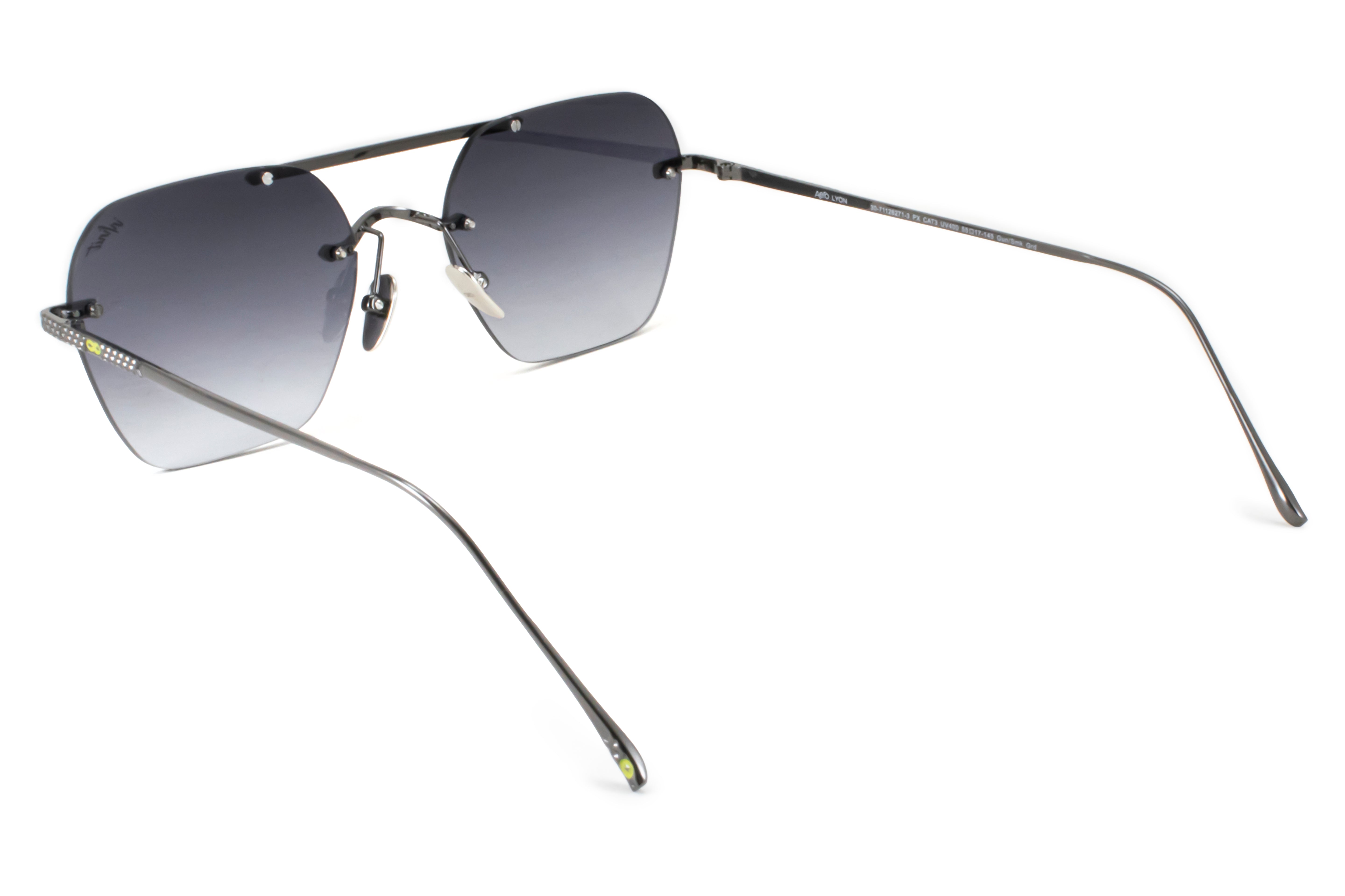 Anteojos De Sol - Lyon Metal Premium Series - Gris - Lente Gris Degrade