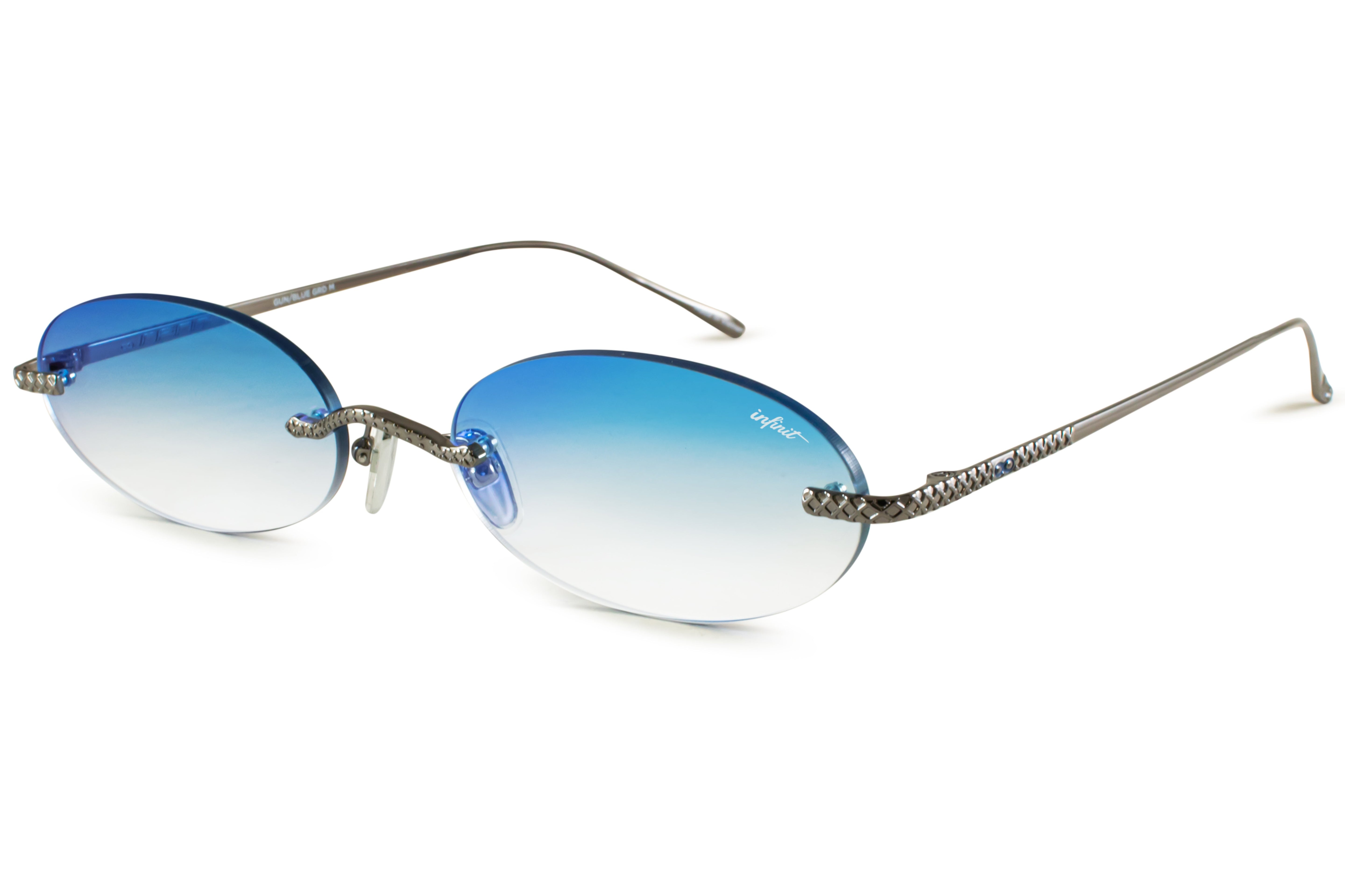 Lentes de Sol - Aero Quo - Gris - Lente Suave Espejada Azul Degrade