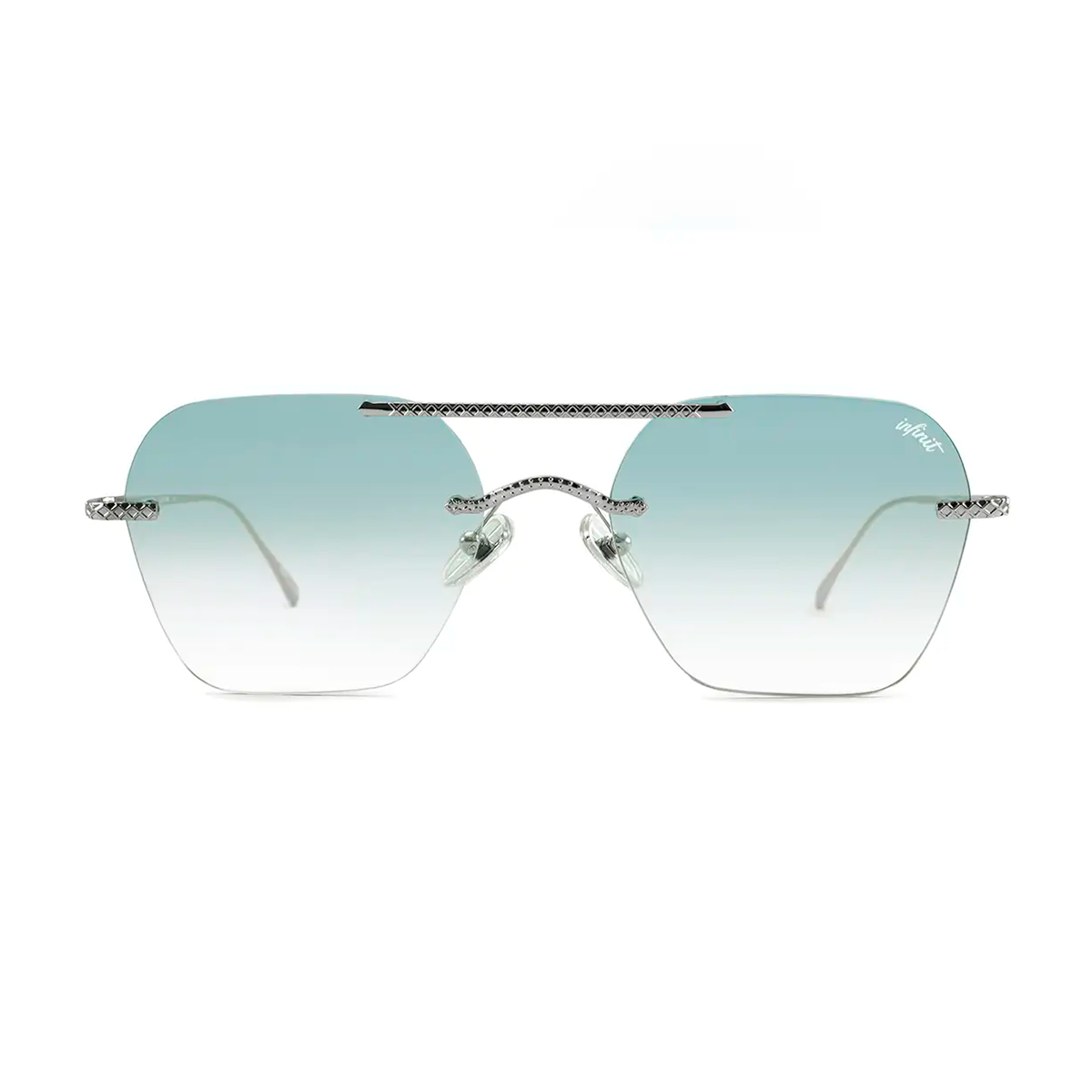 Lentes de Sol - Metal Premium Series - Lyon - Plateado - Lente Celeste Degrade
