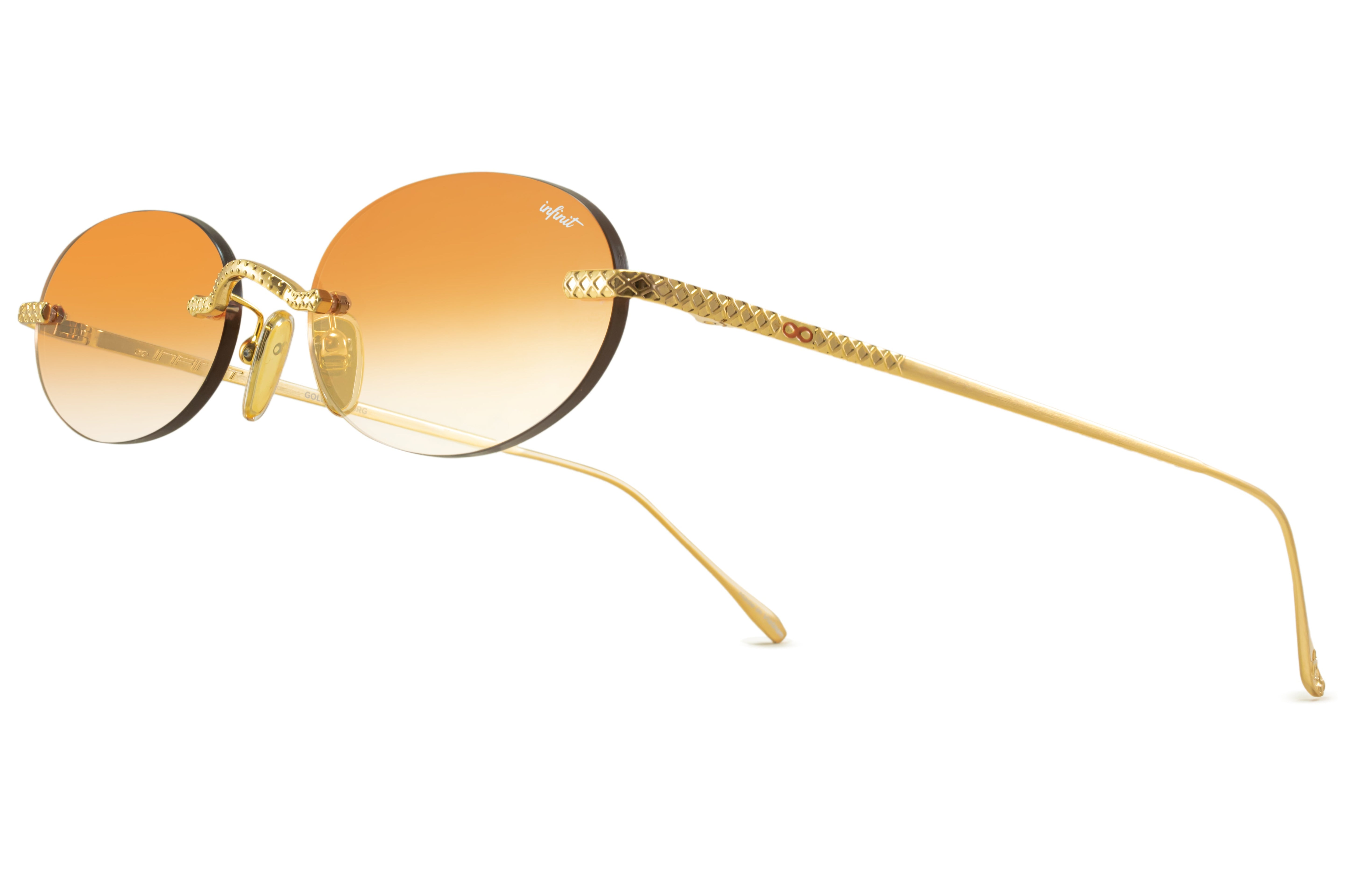 Lentes de sol - Aero Quo - Dorado - Lente Suave Espejada Naranja