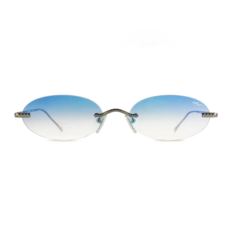 Lentes de Sol - Aero Quo - Gris - Lente Suave Espejada Azul Degrade