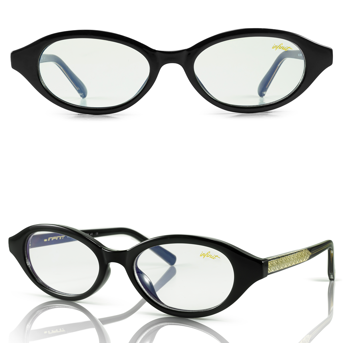 Anteojos Filtro Luz Azul Brigitte Negro Brillo con Antireflejo | Anteojos Filtro Luz Azul Infinit Eyewear