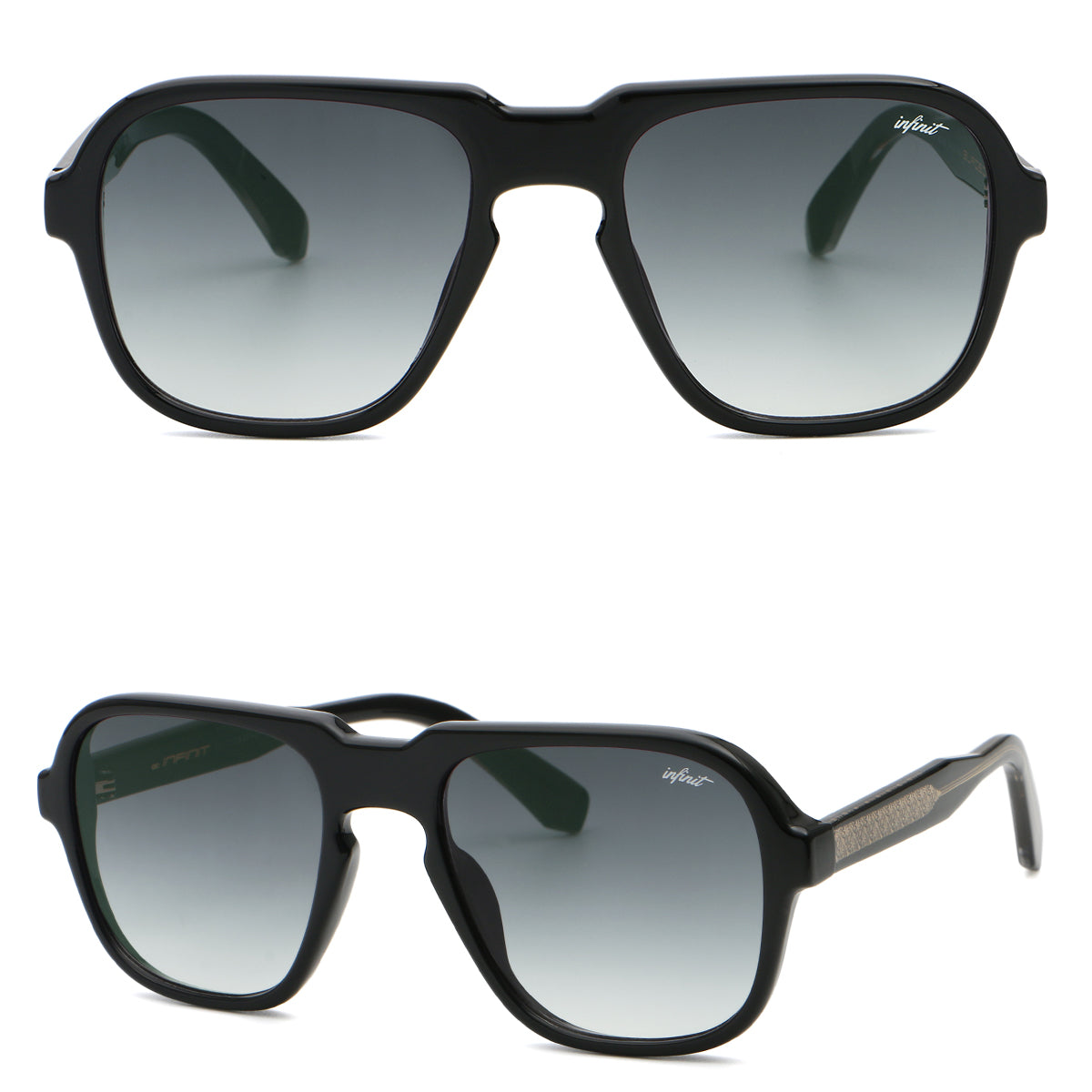 Lentes de Sol - Burdeos Negro Brillo Lente Gris Degrade