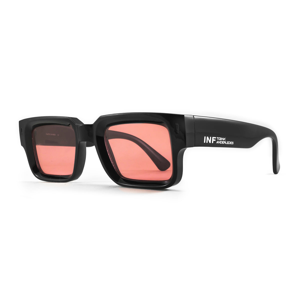 Lentes de sol - Exclamation - Negro Brillo - Lente Rosa