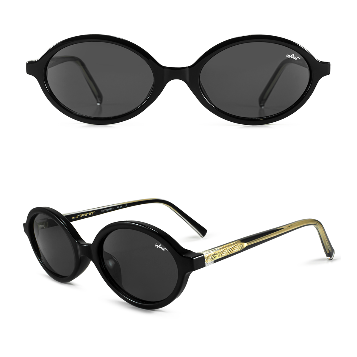 Lentes de Sol - Fokus Negro Brillo Lente Gris