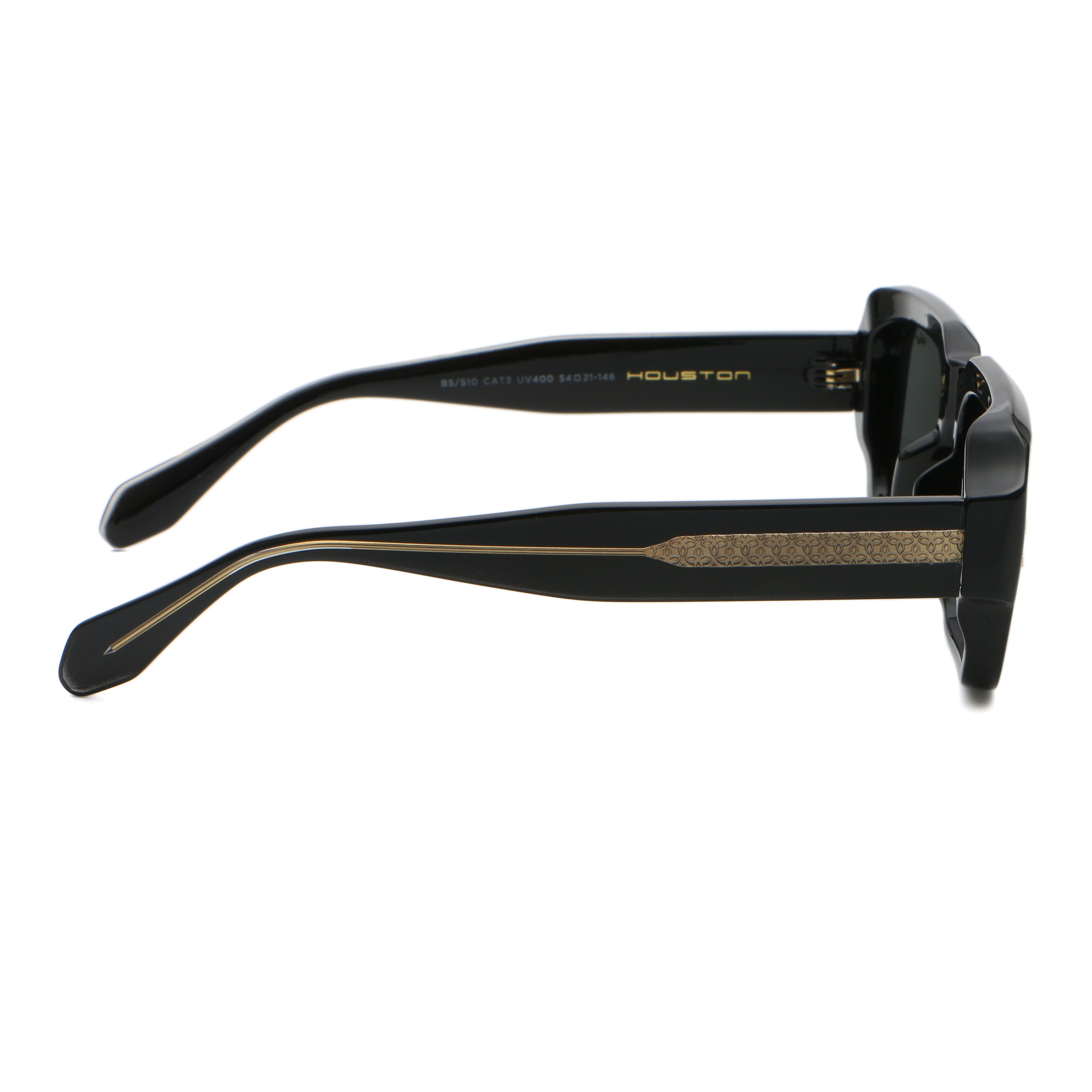 Lentes de Sol - Houston Negro Brillo Lente Gris