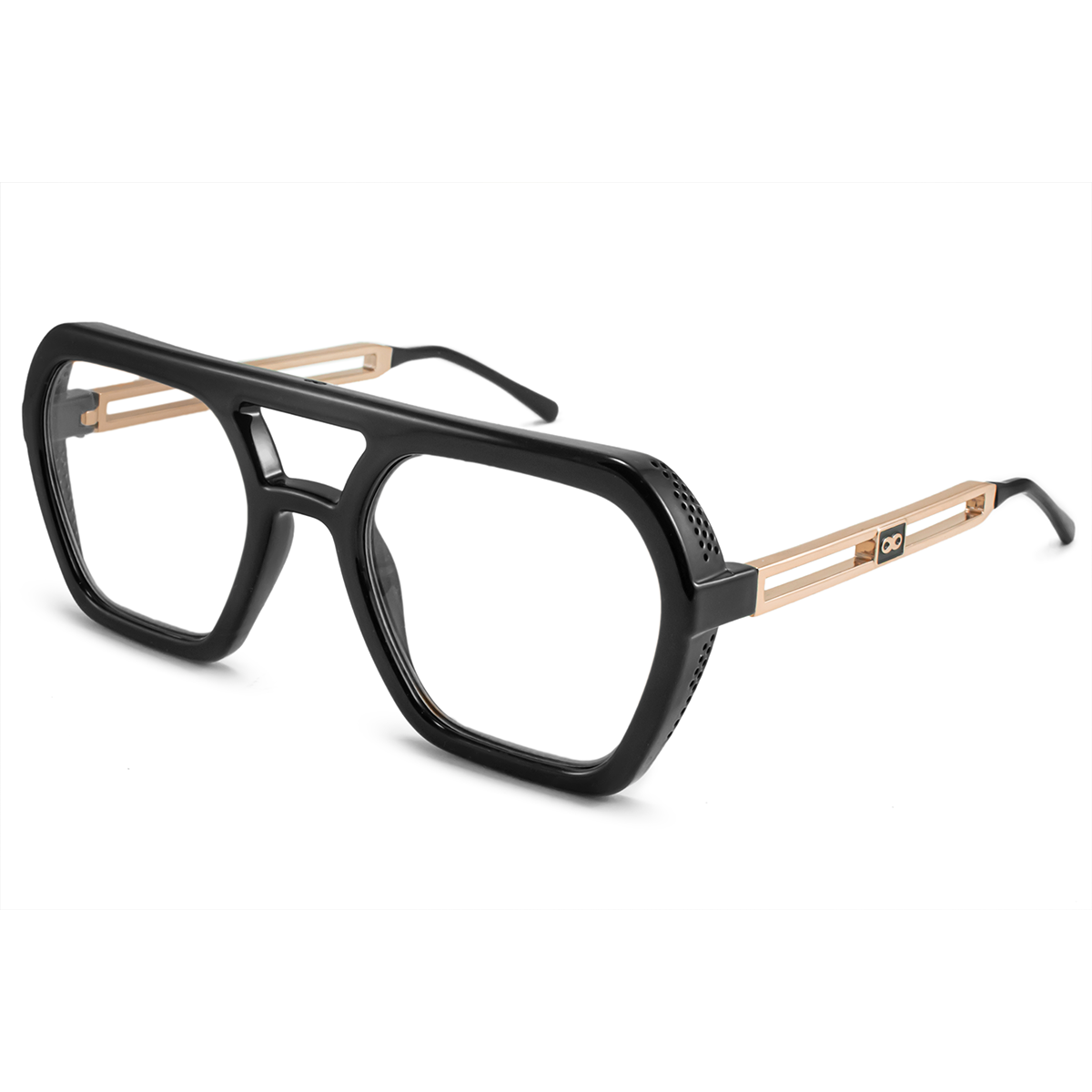Armazon Lyon Metal Doble Barra Negro Brillo - imagen 2