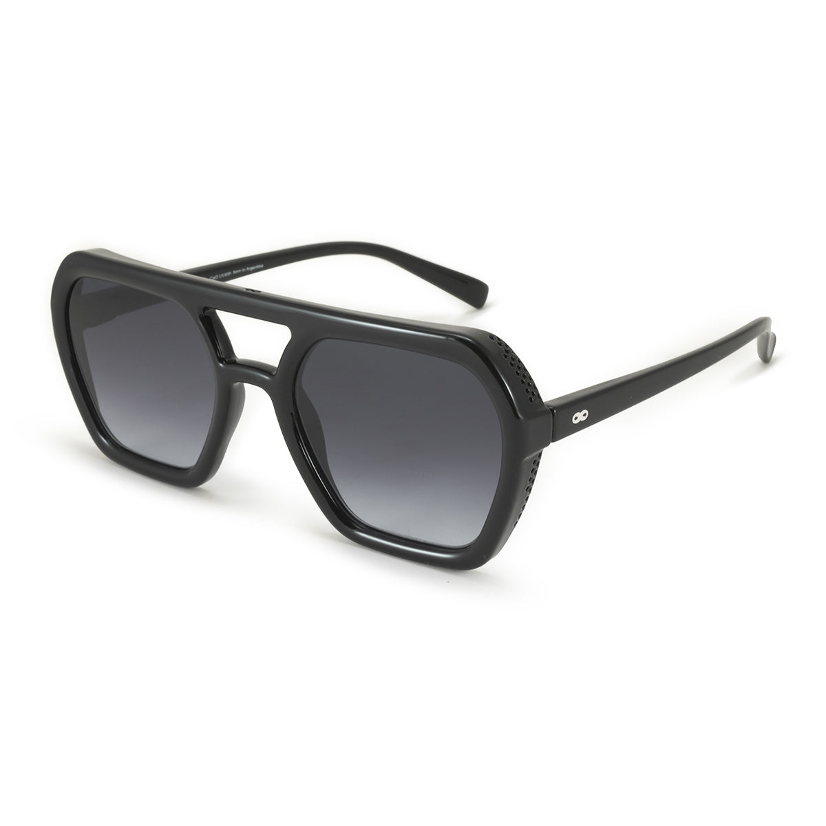 Lentes de Sol - Lyon - Black Shiny - Lente gris degradado