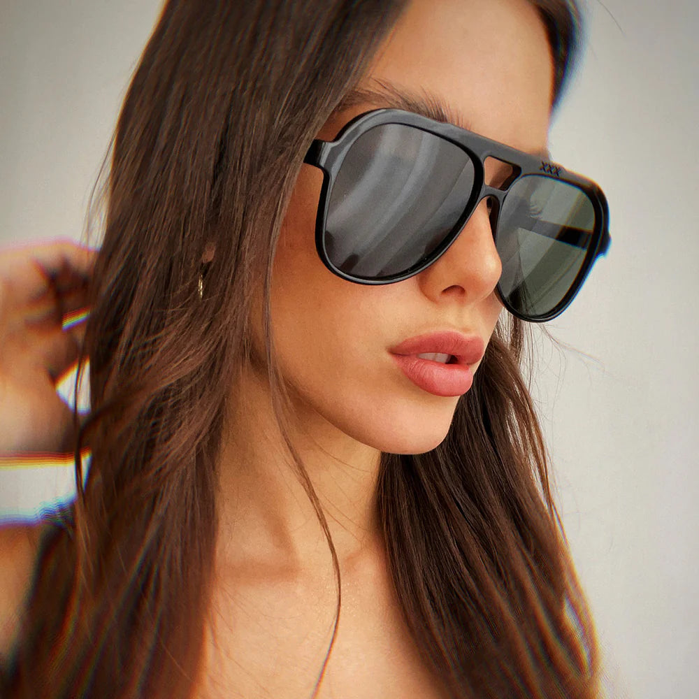 Lentes de Sol - Triple XXX - Black Shiny - Lente polarizada gris