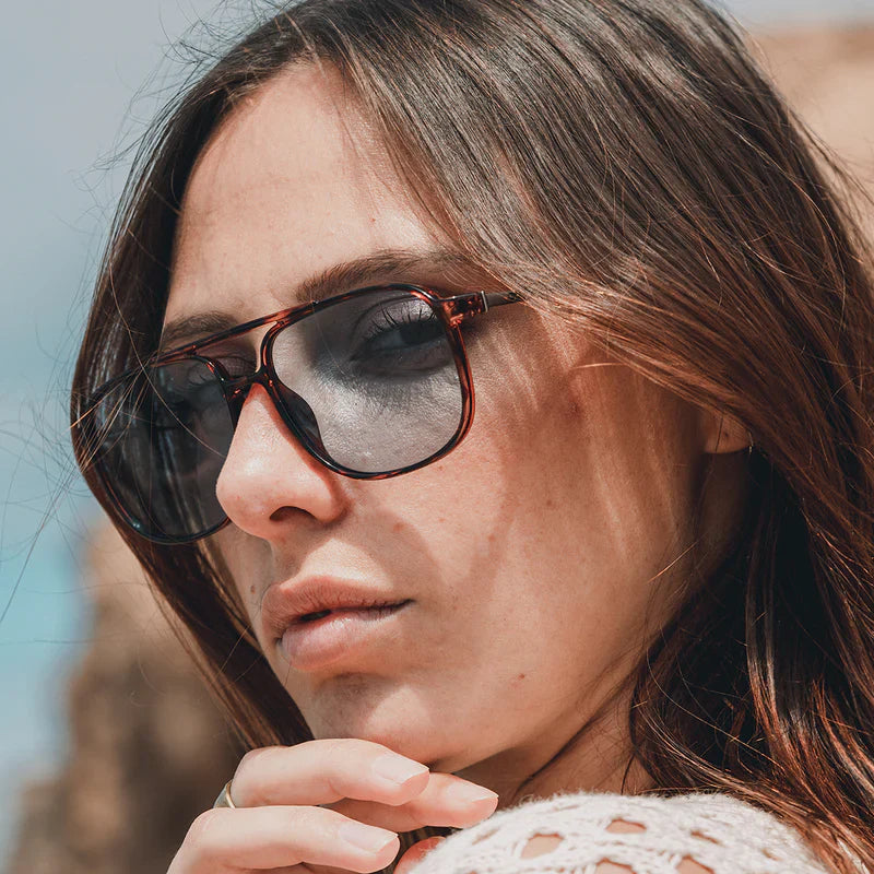 Lentes de sol - Caravan - Carey - Lente retro azul